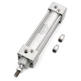 Baomain Pneumatic Air Cylinder SC 32-200,PT 1/8, Bore 1 1/4 inch(32mm), Stroke 8 inch(200mm), Dual Action 1 Mpa,for Industrial Machinery