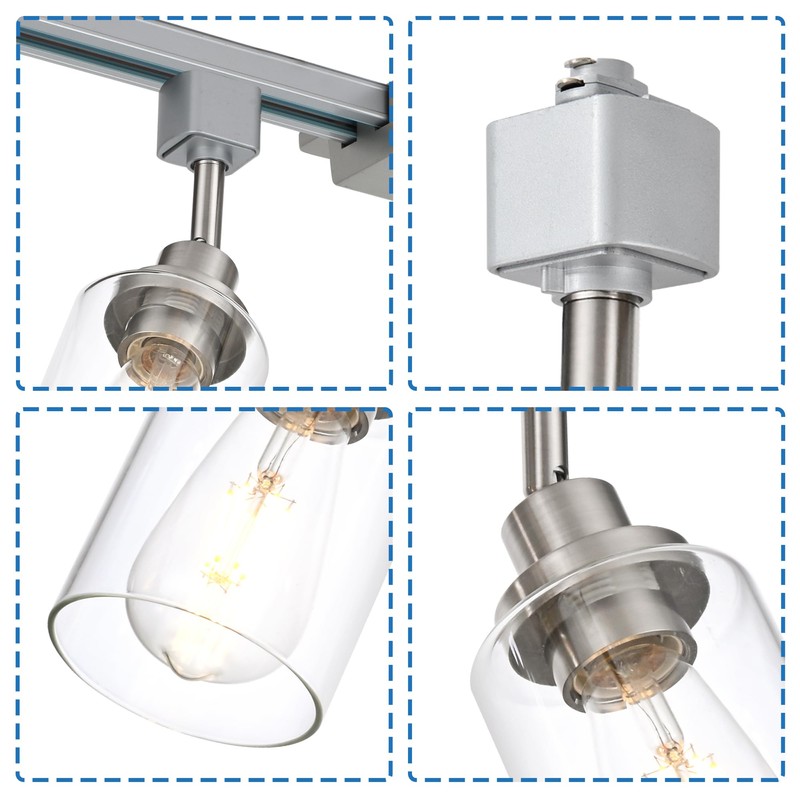 MELUCEE Pack of 4 H Track Lighting Fixtures for Accent