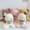 Unisex Baby Bear Hat & Scarf Two-Piece Set for Autumn Winter Free Size/Yellow 3ea