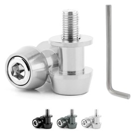 JnTech Stand Hook, Motorcycle Stand Hook, M8, 0.3 inch (8 mm), Bolt, Bike, Rear Stand, Hook, Aluminum, Shaved, Yamaha, Universal Use, Honda, Suzuki, Mounting Bolt, Hex Wrench Included, Set of 2 (Gray)