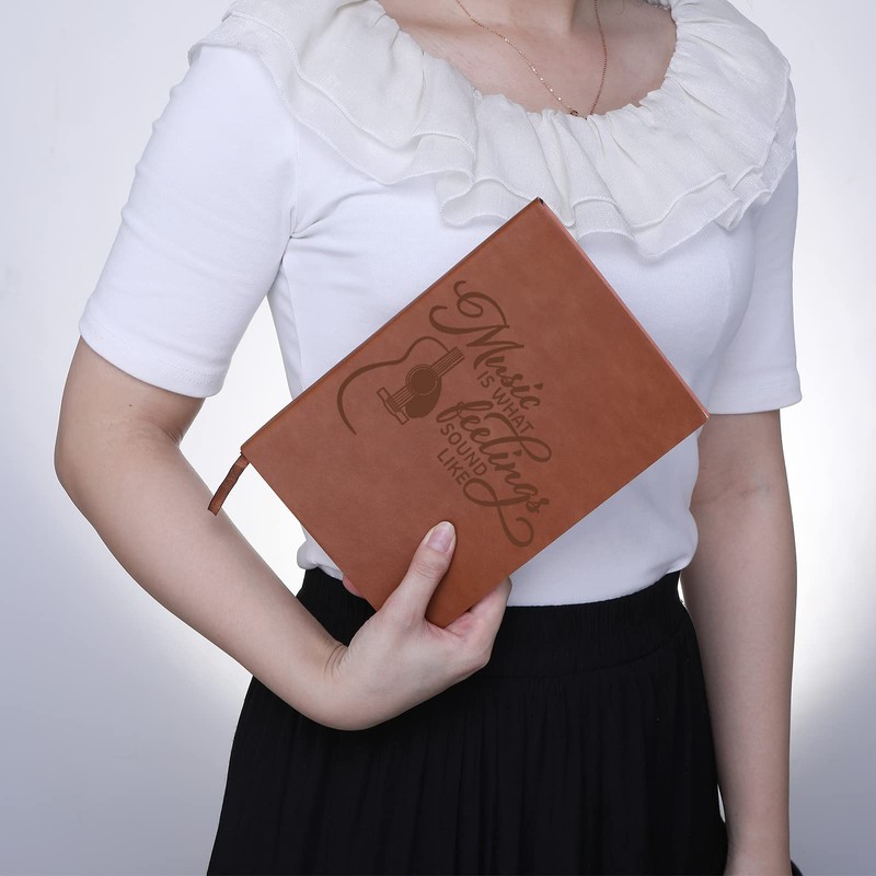 LBWCER Music is What Feelings Sound Like Leather Journal Notebook