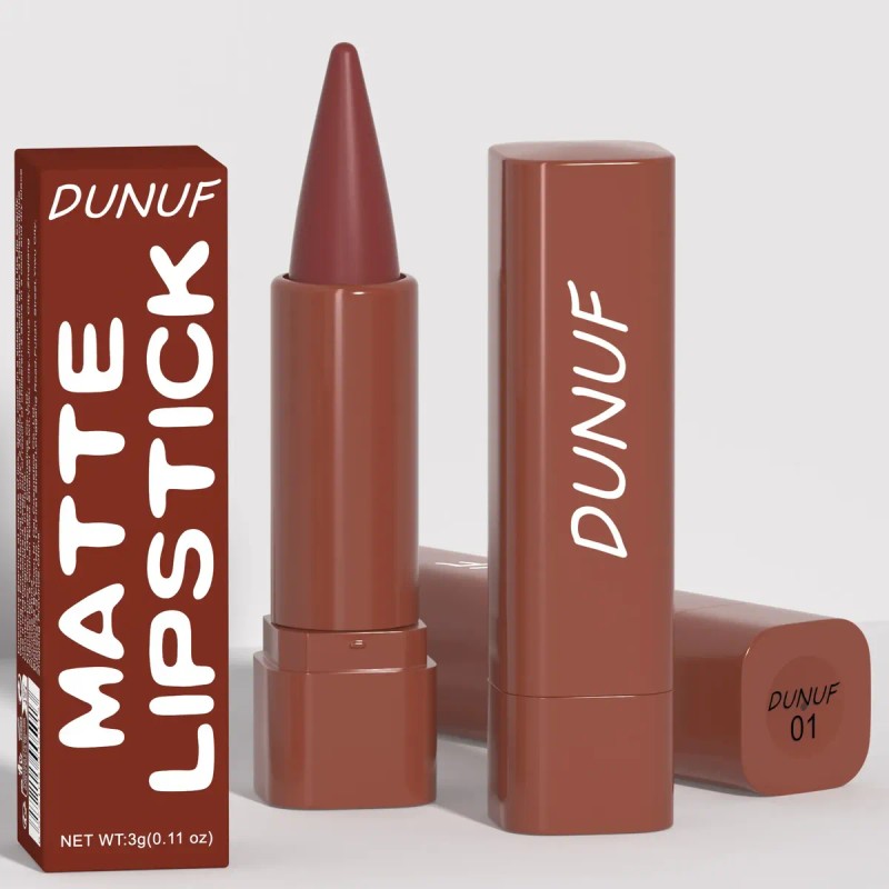 Labial Mate Duradero Dunuf 1 Pieza Tono Mate Puntiagudo