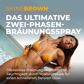 Shine Brown Tanning Oil in 2 Phases with Hyaluronic Acid, Moisturising Formula for a More Intense Tan, for Sunbathing and Solarium