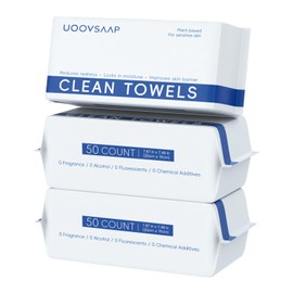 UOOVSAAP UOOVSAAP Face Towels, Disposable Face Towelette, Ultra Soft Clean Towels, Gentle Face Cloths for Sensitive Skin, Plant Based, Hypoallergenic, 150 Ct, 3 Pack