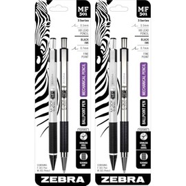 Zebra M/F-301 The Original Mechanical Pen & Pencil Set, Fine Point (57011) 2 Pack