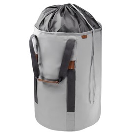 CleverMade Laundry Backpack Duffel Bag with Shoulder Straps - 62L / 16 Gal XL,Gray Shadow Gray,Drawstring Closure for Travel Clothes Gym College Dorm