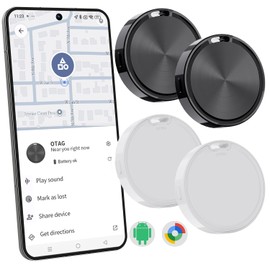 Air Tracker Tag for Android-4 Pack Android Tracker Tags Work with Google Find Hub App (Android Only) Bluetooth Tracker Item Finder for Key, Wallets, Backpack, Suitcases-Black+White