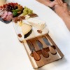 Cheezcare White Marble Cheese Board - Acacia Wood - 3-Knife