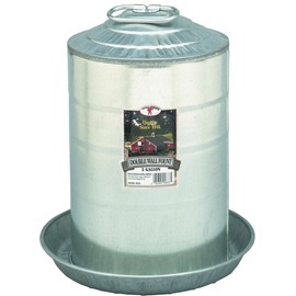 Little Giant Farm & Ag 9833 3 Gallon Double Wall Metal Poultry Fount