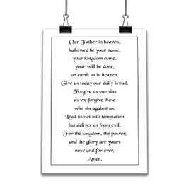The Lord's Prayer Poster Christian Jesus Christ Prayer for God Religious Hymn Print (A4 Print Only)