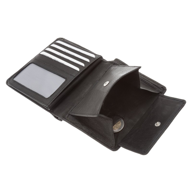 OLD RIVER Basic Leather Wallet Black (Black Vertical 006), Black