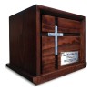 Urna Funeraria Cenizas Placa Personalizada Madera Cruz Grand