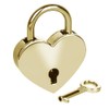 HMF Mini decorative padlock with key in heart shape, 5.9