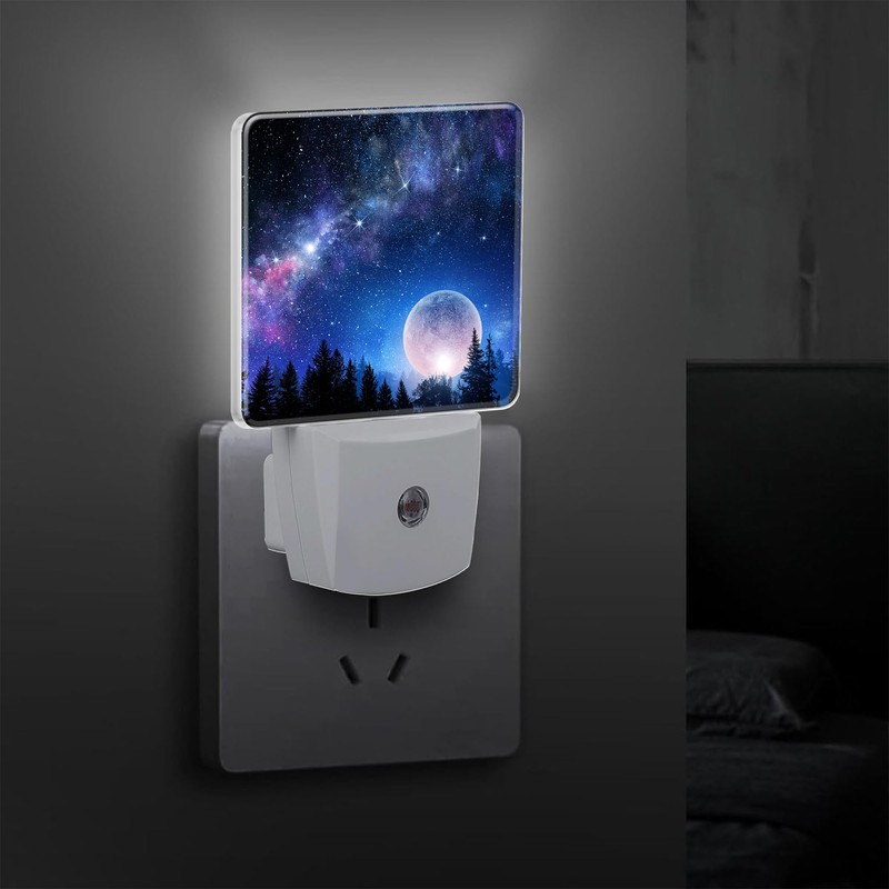 KXWQTRDD Night Starry Sky Full Moon Night Light Plug into