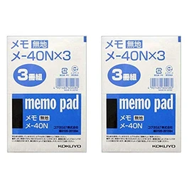 Kokuyo Notepad, Plain, B7, 76 Sheets, Me-40NX3, 2 Bags (Total of 6 Books)