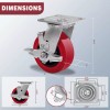 Syrantion 5 Inch Polyurethane Tread Caster Wheels Heavy Duty,Capacity 800-3200LB