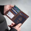 Polare Luxury RFID Blocking Leather Passport Holder Travel Wallet for