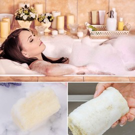 UCINNOVATE Natural loofah shower, Premium Loofahs, loofah Sponge, Shower Loofah, Exfoliating Luffa Bath Sponge, No Bleaching Shower Loofah Body Wash Scrubbers for Removing Dead Skin - 6 Pack