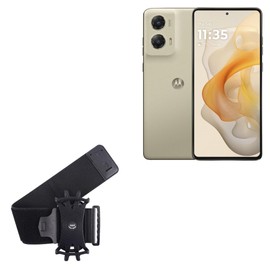 BoxWave Holster Compatible with Motorola Moto G Stylus 5G (2024) - ActiveStretch Sport Armband, Adjustable Armband for Workout and Running - Jet Black