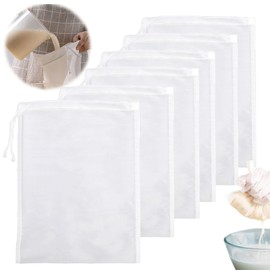 6 Pack Cheese Cloths for Straining,8”x12” Food Grade Nylon Muslin Cloths for Cooking,Nut Milk Bag Straining,Unbleached Muslin Strainer Cloths for Cooking,Nylon Strainer for Yogurt Almond Soy Oat Milk