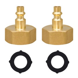 Napredak Brass RV air Blowout Adapter for winterizing rv Camper Outdoor Plumbing, Quick Connect for air Compressor Water line Protection (Female, 2 pcs)