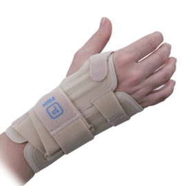 Airmed Wrist Brace – Recommended for Carpal Tunnel Syndrome and tendinitis. Available in two lengths – regular and long, in 2 Sizes and beige or grey colours. (Beige, Large/X-Large - Short - Right)