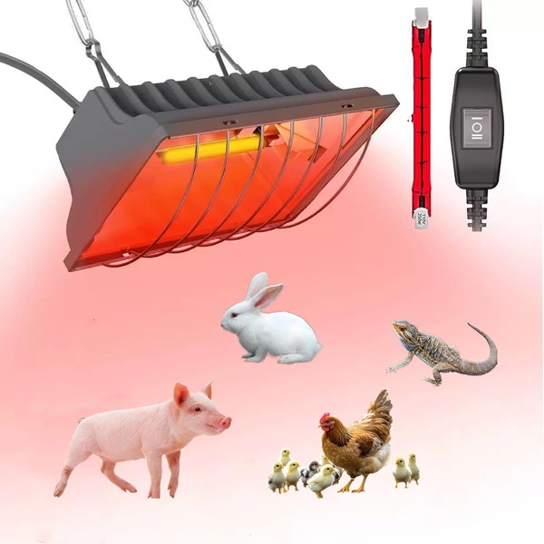 Domchan Heat Lamp for Chicken Coop, 250W Waterproof Chicken Coop