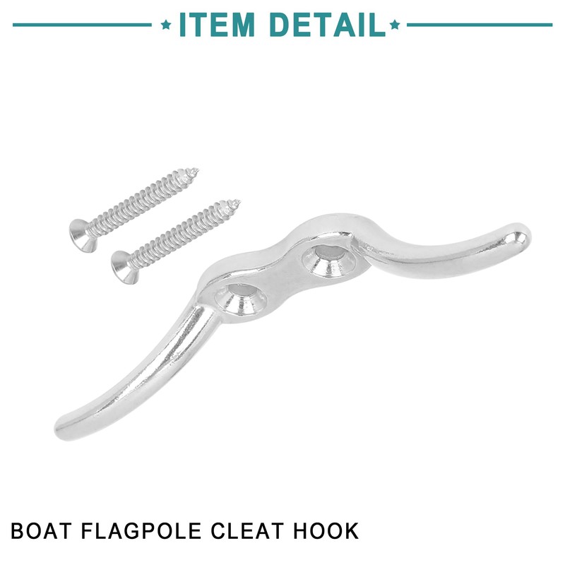 ACROPIX Rope Boat Deck Flag Pole Cleat Hooks 316 Stainless