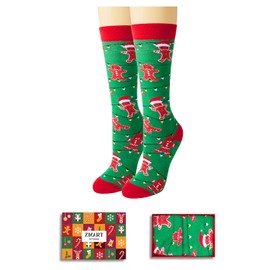 Zmart Christmas Gifts for Girls - Secret Santa Socks Xmas Stocking Stuffers for Kids 7-9 Year Old Gingerbread Gifts