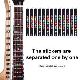 Guitar Scale Stickers, Guitar Note Stickers, Fingerboard Stickers, Learn Guitar Tabs, Fingerboard Note Stickers for 6 String Acoustic Electric Guitar