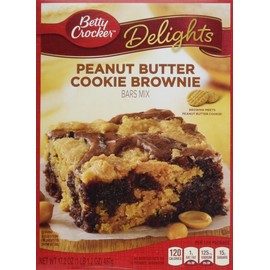 Betty Crocker Delights, Peanut Butter Cookie Bownie Mix, 17.2 Oz Box (Pack of 8)