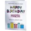 Happy Birthday Marta - Birthday Card For Marta