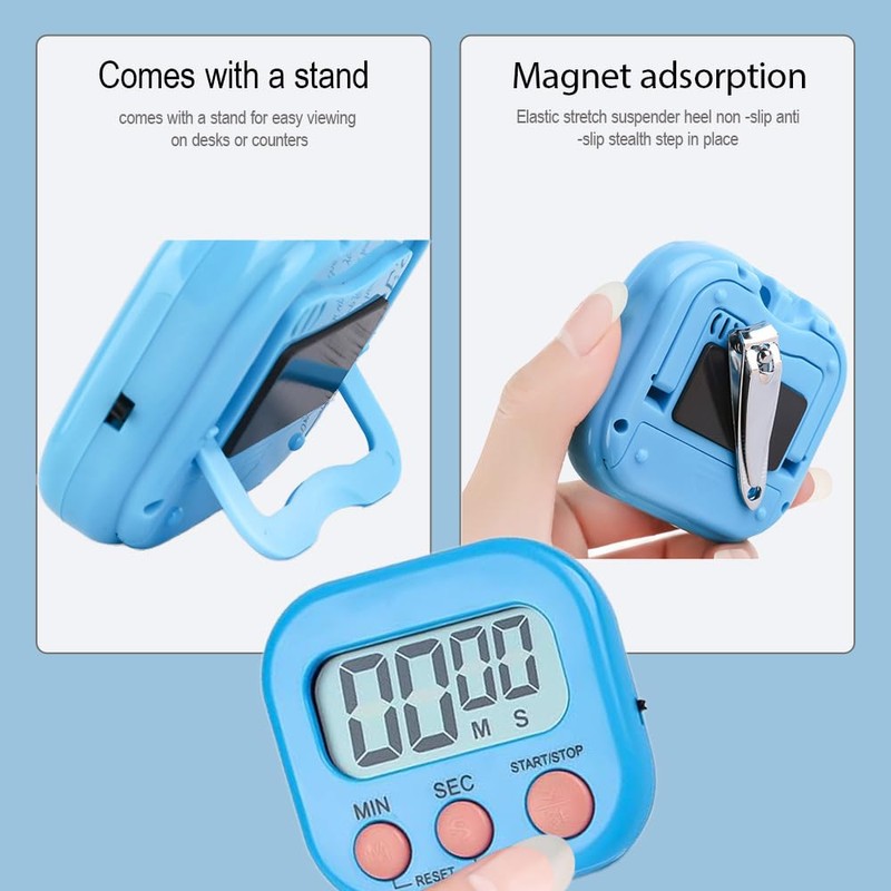4 Pcs Digital Timer Kitchen Timer, Magnetically Attracted Countdown Stopwatch,