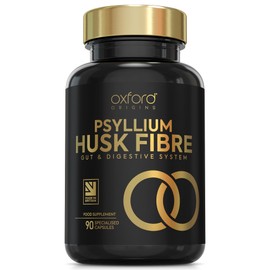 Psyllium Husk Fibre Supplement 4000mg with Inulin & Probiotics | Easy Two per Day Formulation for Gut Health | Constipation Relief for Adults, 45 Day Supply | Psyllium Husks Capsules Made in The UK