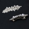 BetterJonny 2pcs Rhinestone Hair Clips Crystal Pearl Hair Barrette Flower