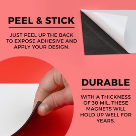 Set of 6 – Bumper Sticker Magnets, Bumper Magnet, Flexible Magnetic Bumper Sticker Sheet with Self Adhesive, Make Your Decal Transferable with These Durable Car Magnets, Size 12” X 4” Thickness 30 Mil