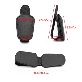 JYMAOYI 2 Pack Leather Car Visor Sunglass Holder, Magnetic Leather Glasses Eyeglass Hanger Clip for Car, Sunglass Clip Glasses Holder for Car Visor（Black）