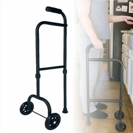Rolling Side Walker for Seniors, One-Handed Operation, Lightweight Mobility Aid for Indoor & Outdoor, Adjustable Height:31"~36"