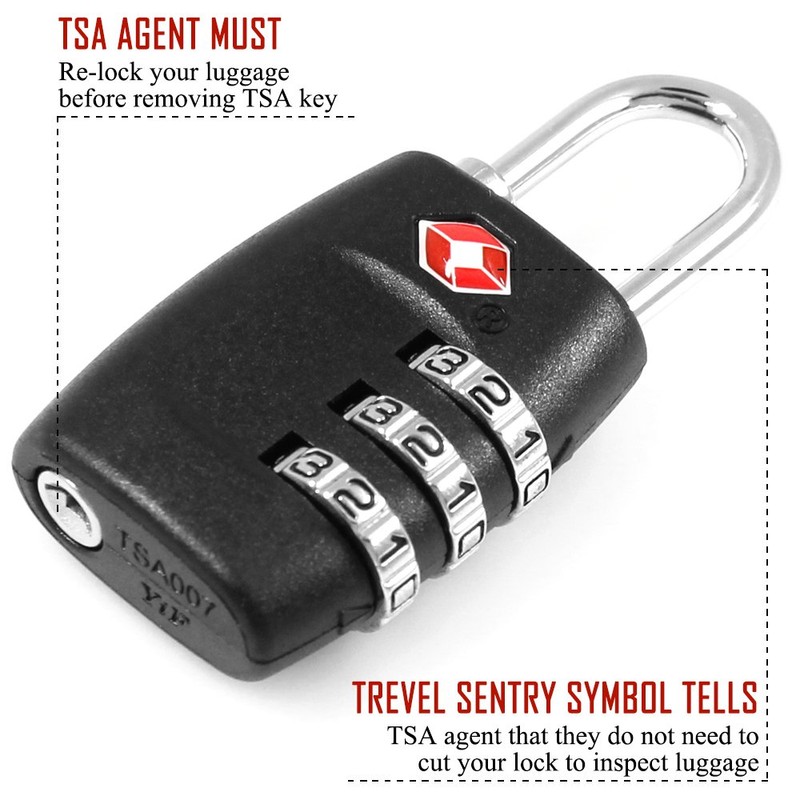 DanziX TSA Approved Lock and 4 Colors Stainless Steel Safety
