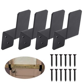 KSWLOR 2x4 Door Barricade Brackets|Heavy Duty Steel Drop Open Bar Security Door Lock Bracket Door Barricade Closed Bar Holder Fits 2x4 Lumber,Security Z Bracket Door Reinforcement Jammer Stopper Lock