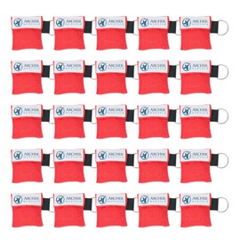 Protector facial de RCP para bolsillo o llavero, protector facial de emergencia con válvula unidireccional, llavero duradero, barrera de rescate sin látex para adultos, niños y bebés