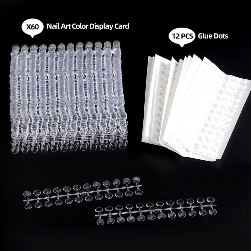 Tbestmax 1440 Pcs Nail Polish Swatch Dots Round False Nail