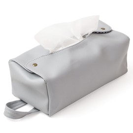 VIEBRIGHT Tissue Case, Hanging, Placed Type, For Both Uses, Wall Hanging Box, Car, Stylish, Cute (Pearl Gray)