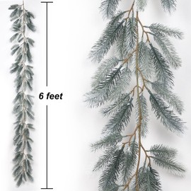 Lvydec Christmas Pine Garland Decoration, 6ft Christmas Greenery Garland Realistic Pine Garland Cypress Garland for Holiday Mantel Fireplace Table Centerpiece