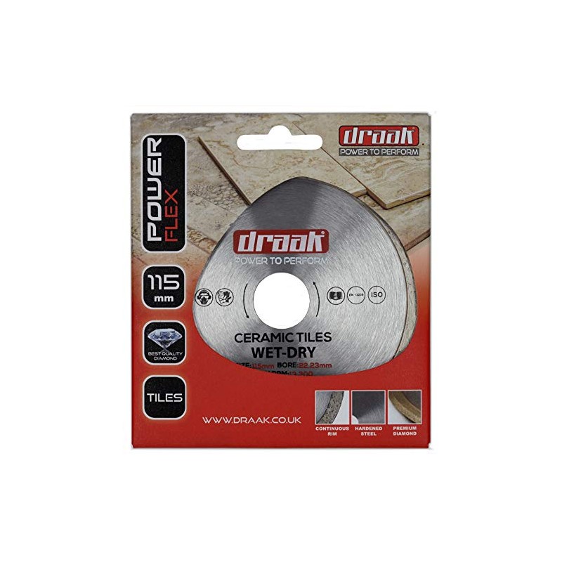 DRAAK Ceramic 115 mm Diamond Cutting Disc Wet & Dry