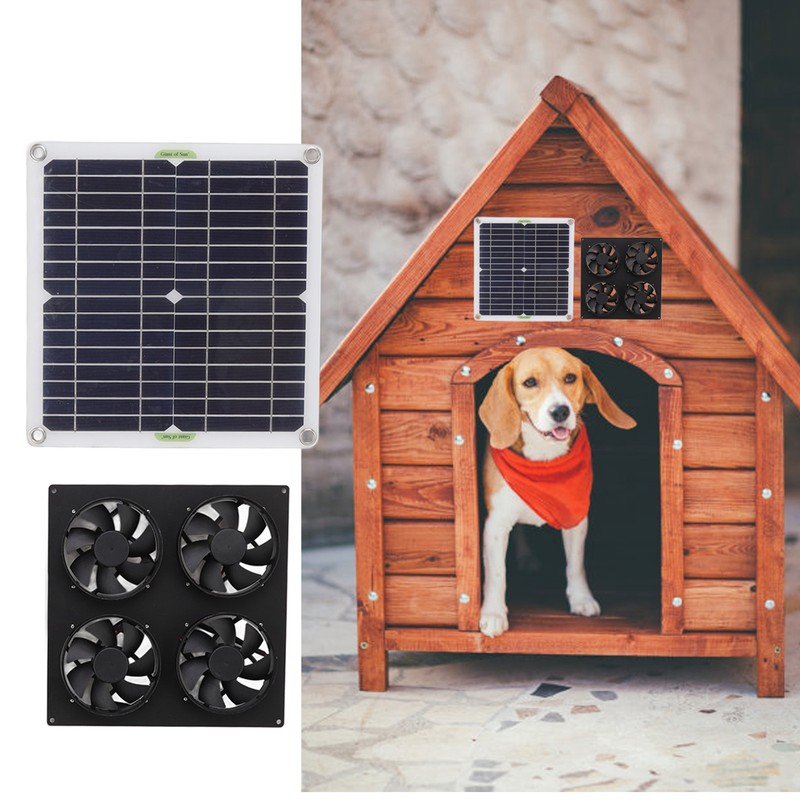 Solar Panel Fan Kit Monocrystalline Silicon Solar Panel Weatherproof 4