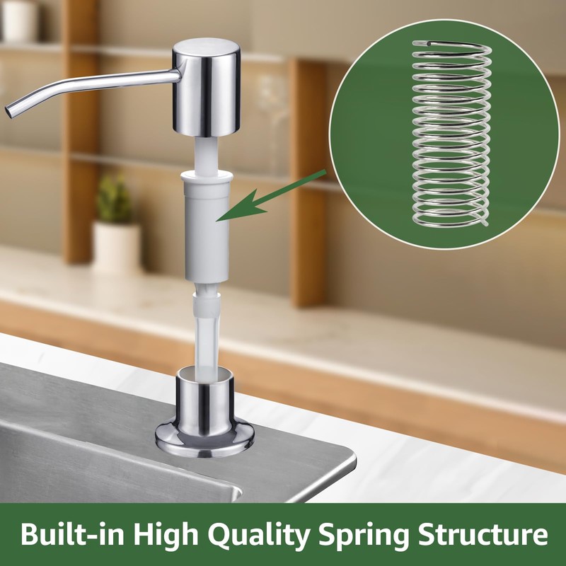 Dish Soap Dispenser for Kitchen Sink, Built in Sink Soap