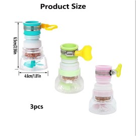 360° Swivel Faucet Nozzle Water Filter,Faucet Water Saving Device,360 Rotating Faucet Portable Filter,Booster Kitchen Water Filter Tap Head Filtration Activated Carbon Removes Hard Water Filter (3)