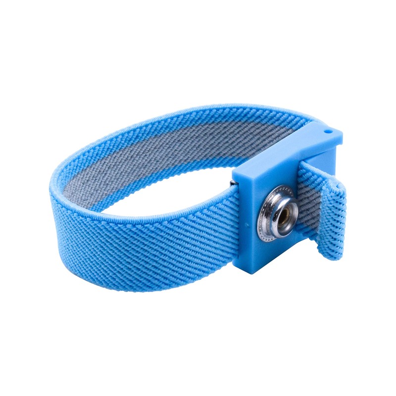 Quadrios ESD Wrist Band Blue Press Stud 10 mm