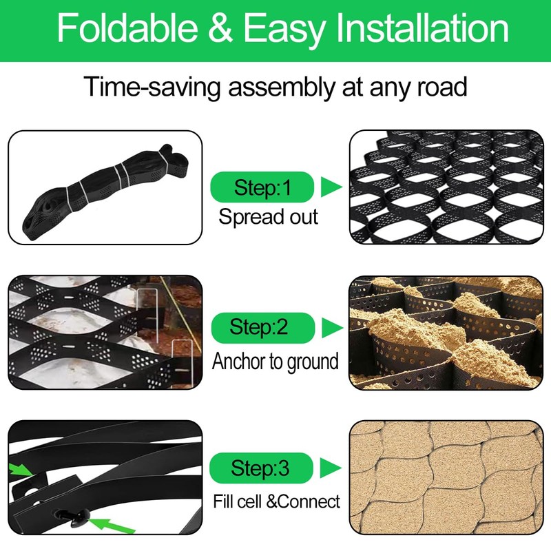Gravel Ground Grid 9ft x 17ft, Geo Grid for Ground